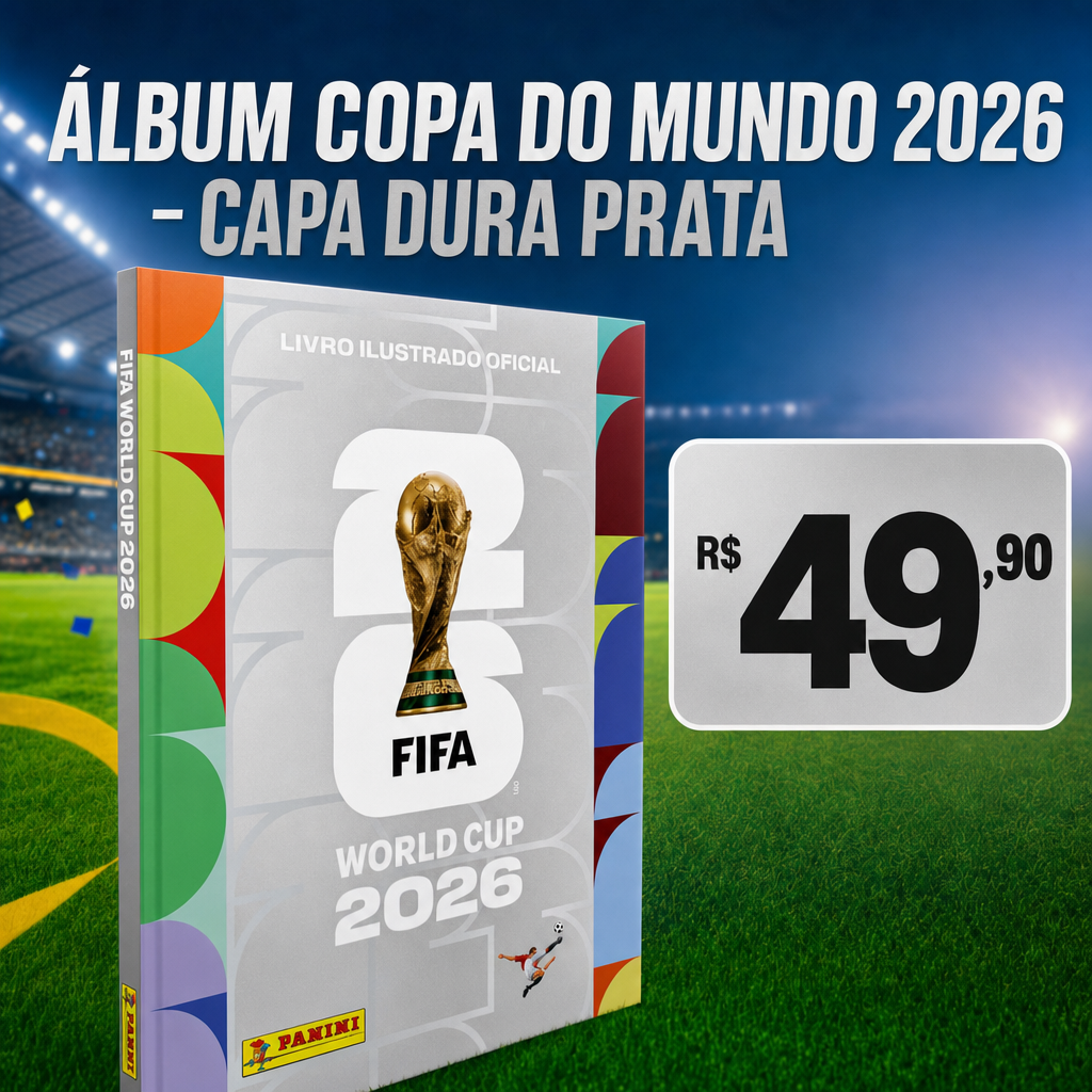 Copa Do Mundo 2026 - Álbum Capa Dura Prata - FIFA WORLD CUP 2026