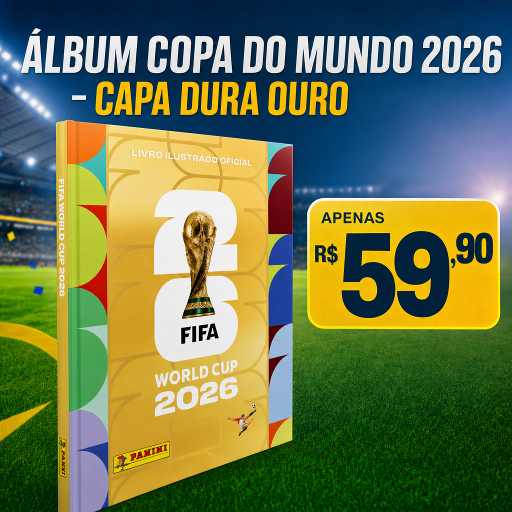 Copa Do Mundo 2026 - Álbum Capa Dura Ouro- FIFA WORLD CUP 2026