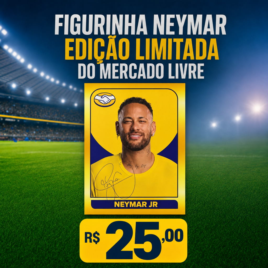 Adesivo Autocolante Neymar Jr. & Mercado Livre