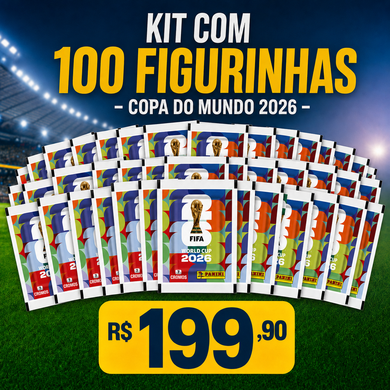 Copa Do Mundo 2026 - Kit Com 100 Envelopes - FIFA WORLD CUP 2026