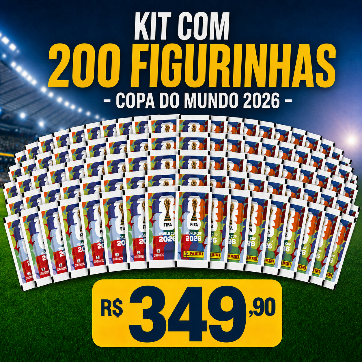 Copa Do Mundo 2026 - Kit Com 200 Envelopes - FIFA WORLD CUP 2026
